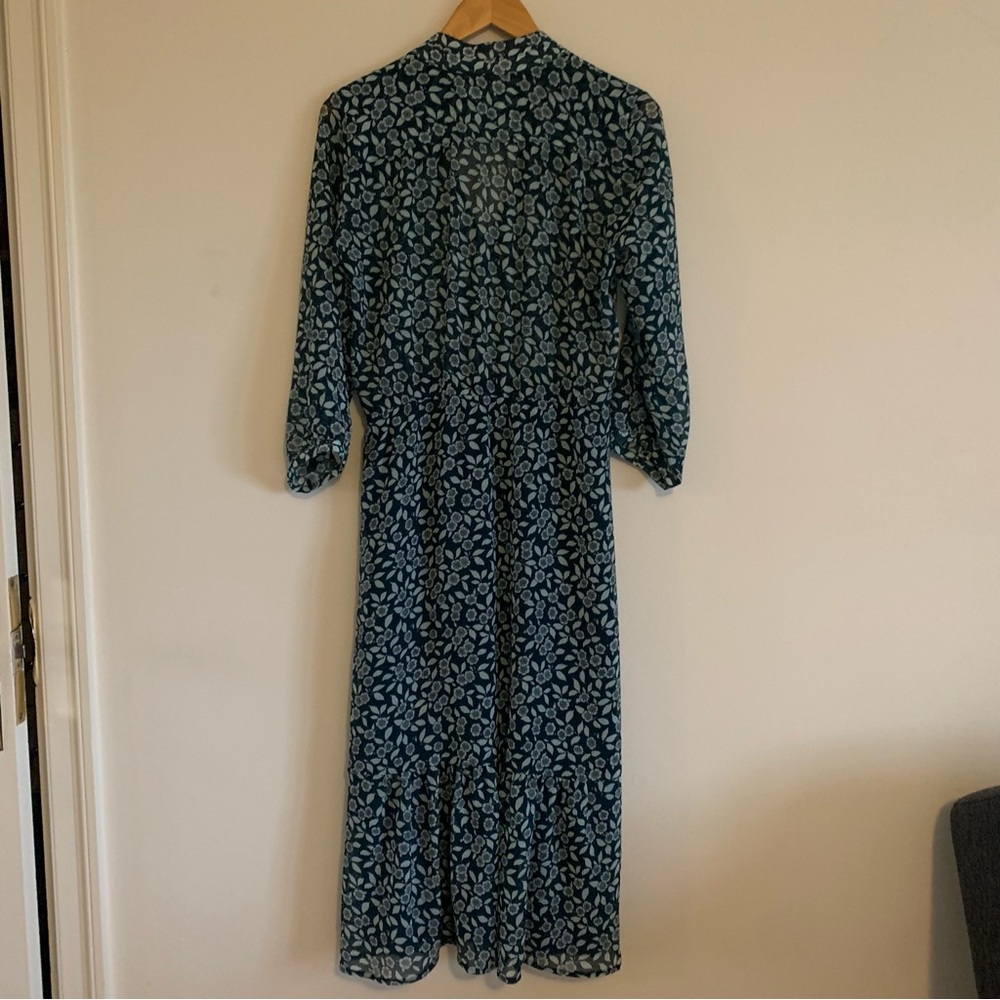 ba&sh Bonnie Bleupaon Blue Floral Midi Dress, Medium - Picture 7 of 16